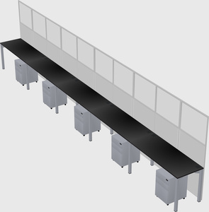 Shared rectangular cubicle