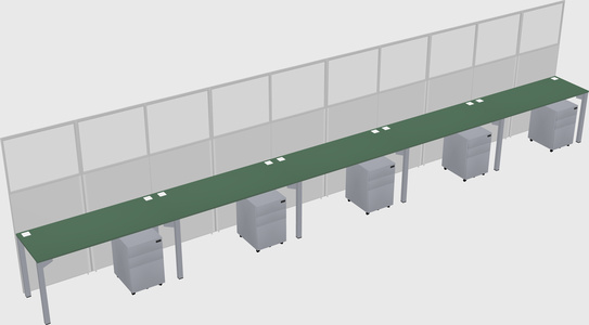 Shared rectangular cubicle