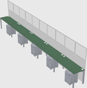 Shared rectangular cubicle