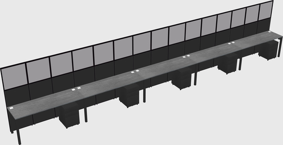 Shared rectangular cubicle