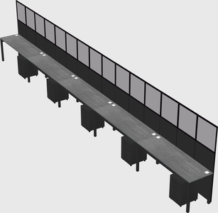 Shared rectangular cubicle
