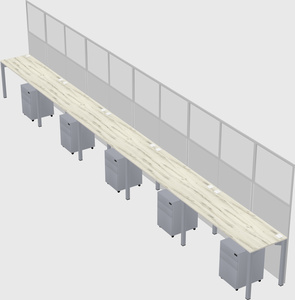 Shared rectangular cubicle