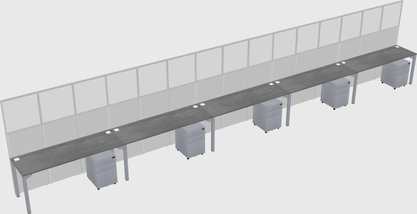 Shared rectangular cubicle