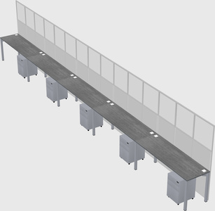 Shared rectangular cubicle