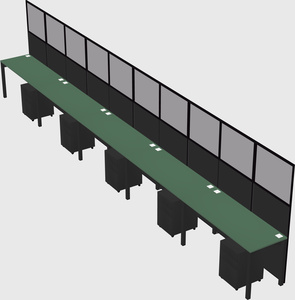 Shared rectangular cubicle