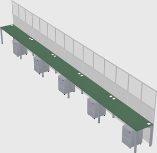 Shared rectangular cubicle