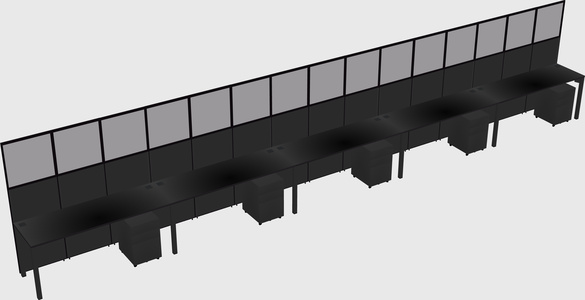 Shared rectangular cubicle