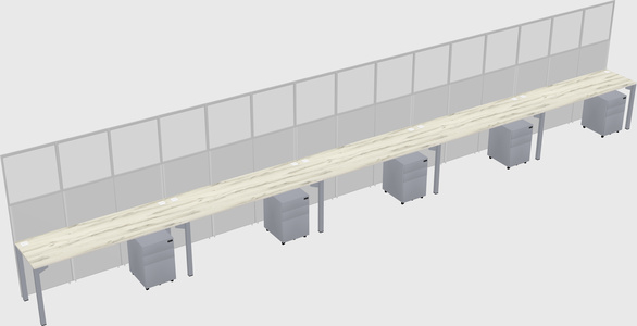 Shared rectangular cubicle