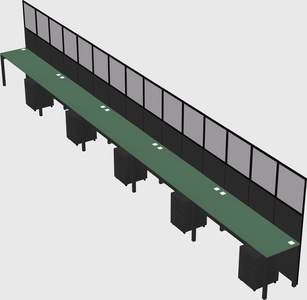 Shared rectangular cubicle