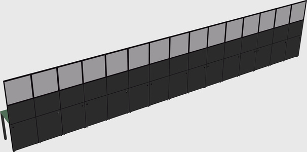 Shared rectangular cubicle
