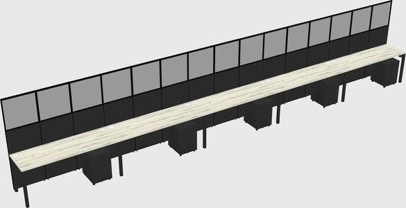 Shared rectangular cubicle