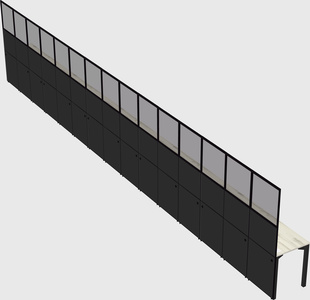 Shared rectangular cubicle