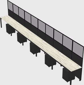 Shared rectangular cubicle