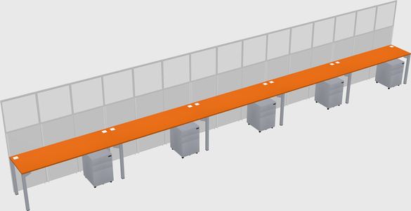 Shared rectangular cubicle