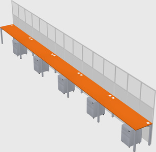 Shared rectangular cubicle