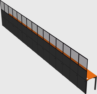 Shared rectangular cubicle