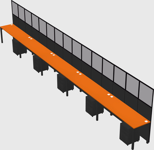 Shared rectangular cubicle