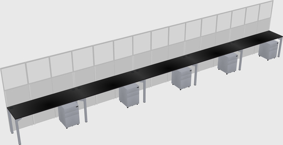 Shared rectangular cubicle