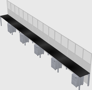 Shared rectangular cubicle