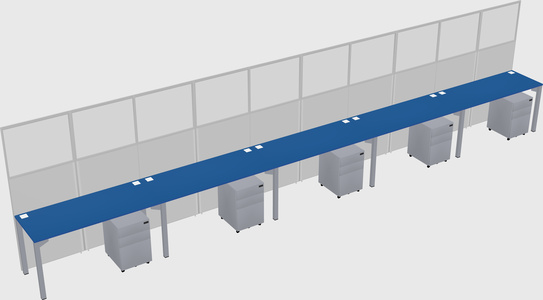 Shared rectangular cubicle