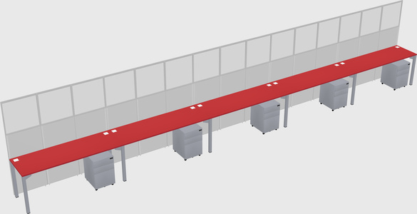 Shared rectangular cubicle