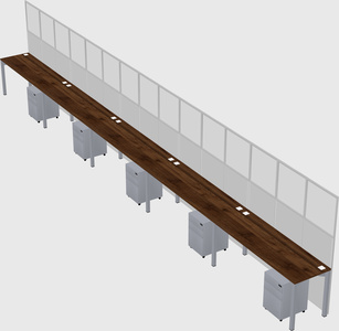 Shared rectangular cubicle