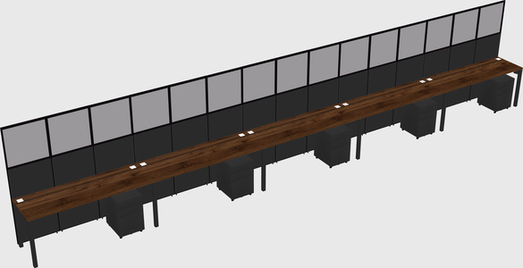 Shared rectangular cubicle