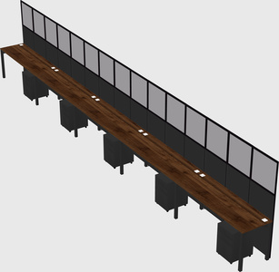 Shared rectangular cubicle