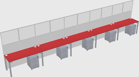 Shared rectangular cubicle