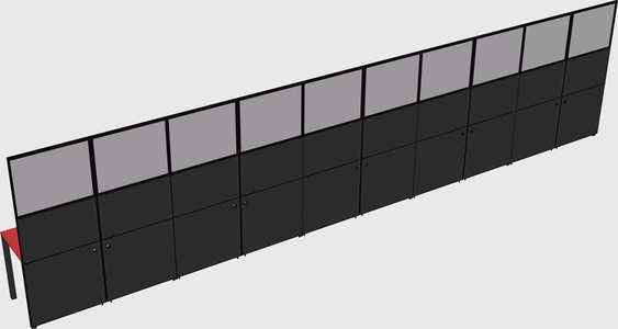 Shared rectangular cubicle