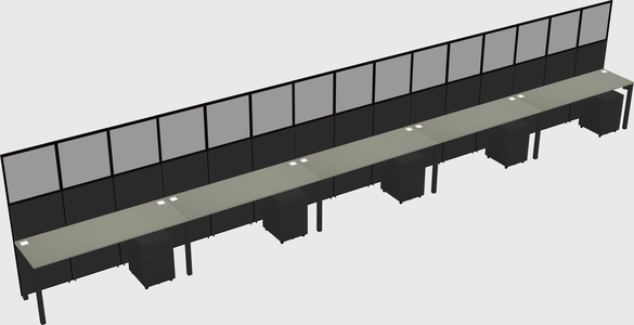 Shared rectangular cubicle