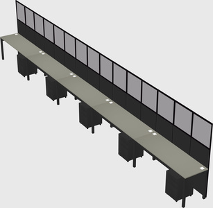 Shared rectangular cubicle