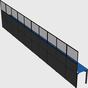 Shared rectangular cubicle