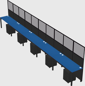 Shared rectangular cubicle