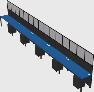 Shared rectangular cubicle