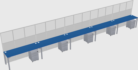 Shared rectangular cubicle