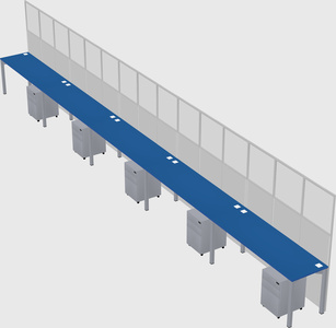 Shared rectangular cubicle