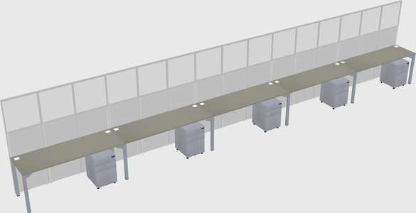 Shared rectangular cubicle