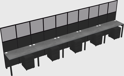 Shared rectangular cubicle
