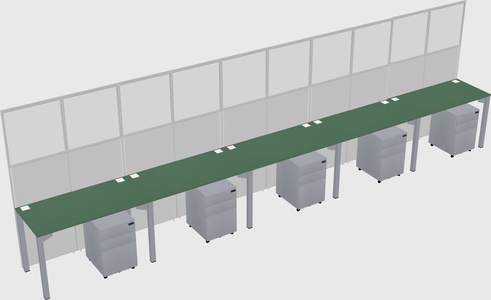 Shared rectangular cubicle