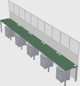 Shared rectangular cubicle
