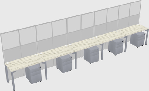 Shared rectangular cubicle