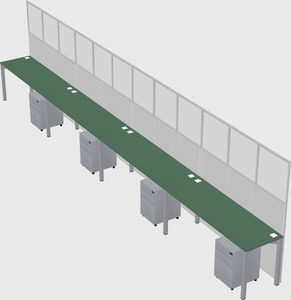 Shared rectangular cubicle