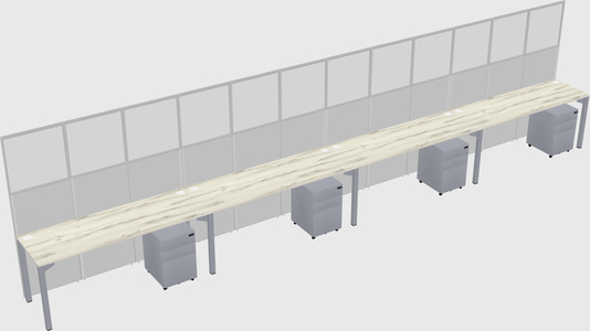 Shared rectangular cubicle
