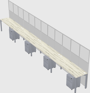 Shared rectangular cubicle