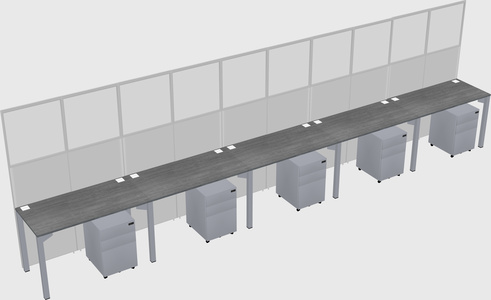 Shared rectangular cubicle