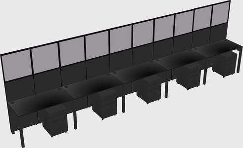Shared rectangular cubicle