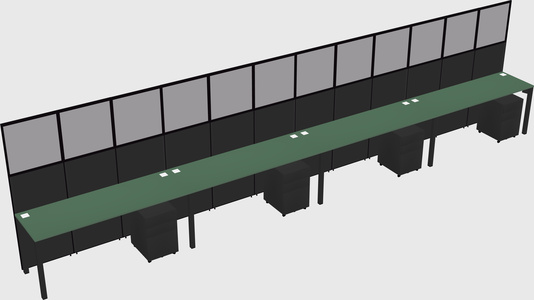 Shared rectangular cubicle