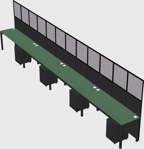 Shared rectangular cubicle
