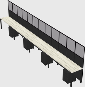 Shared rectangular cubicle